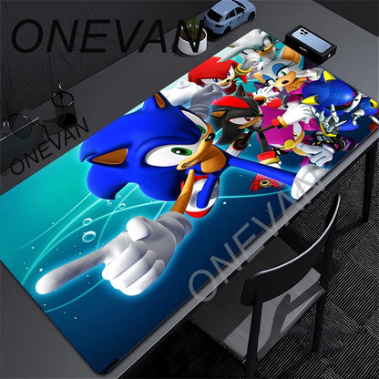 XXL Desk Mat Anime Sonic The Hedgehog Mouse Mat With Pad Gaming Accessories Prime Gaming Keyboard Pad Padding Mat