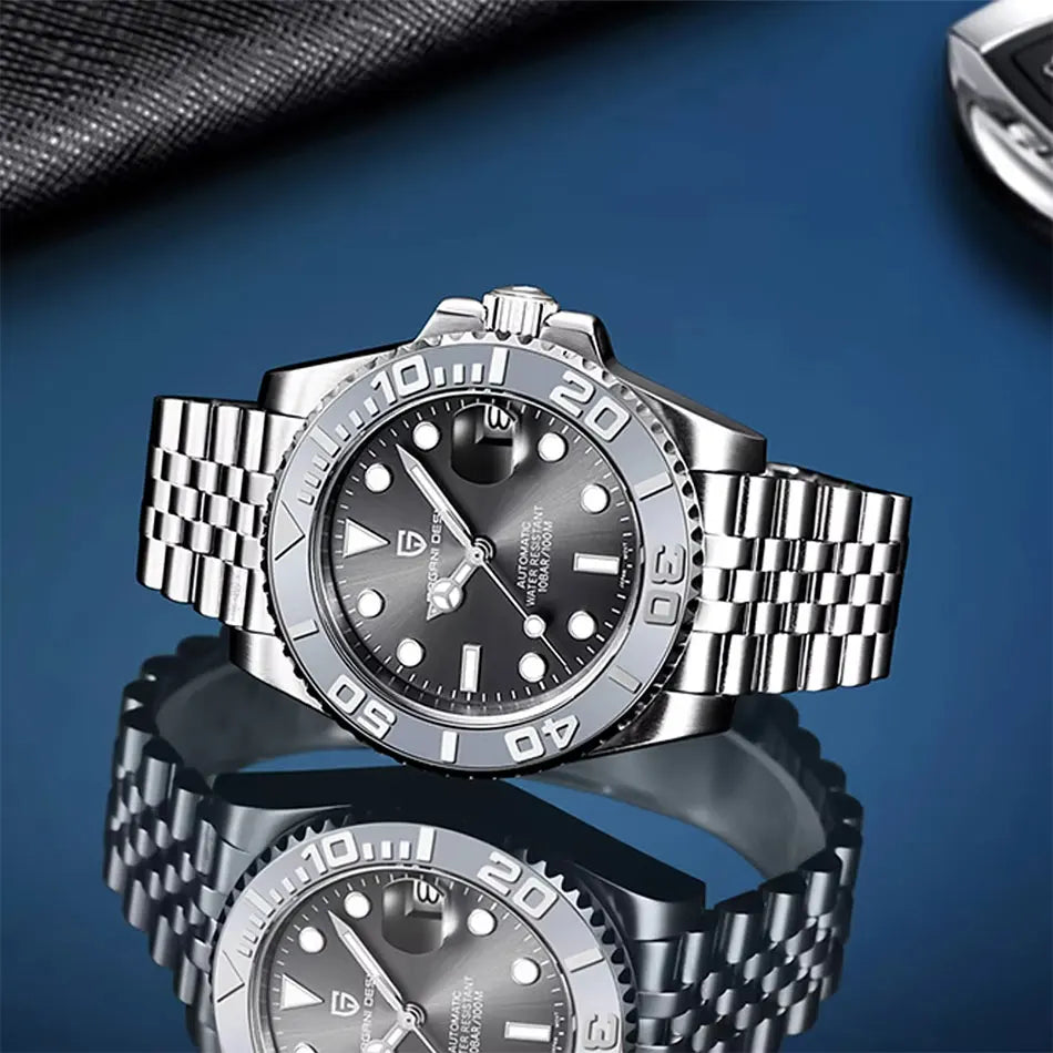 New PAGANI DESIGN 40mm Men's Wristwatch 100M Waterproof Mechanical Watches Ceramic bezel Sapphire Glass Automatic Men Watch 1651