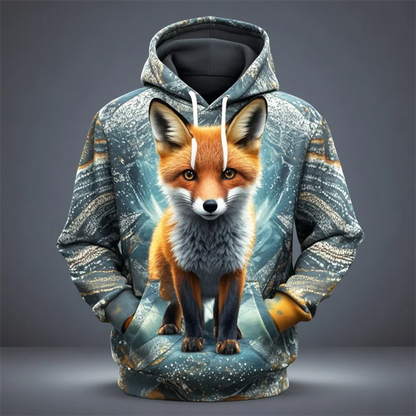 Autumn Fox Animal Graphic 3D Print Hoodies Women Men Fashion Long Sleeve Hooded Sweatshirts Streetwear Pullovers Female Clothing