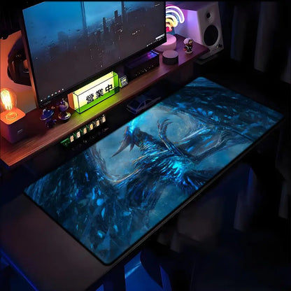World of Warcraft Lich King podloga za miš za PC, HD anime gaming dodatak, podloga za tipkovnicu i miš za laptop, XXL podloga za gaming stol i ormarić, Mer podloga za miš