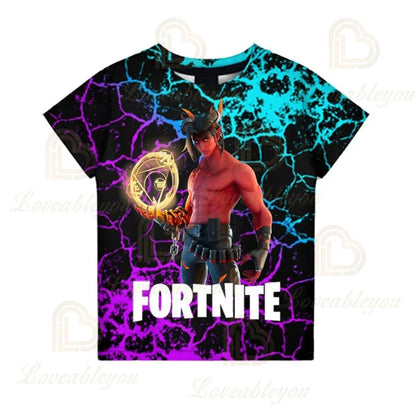 Fortnite Victory Royale Ninja Fashion 3D T-Shirts Summer Short Sleeve Children Clothing Cartoon Print Baby Clothes Kids T Shirt