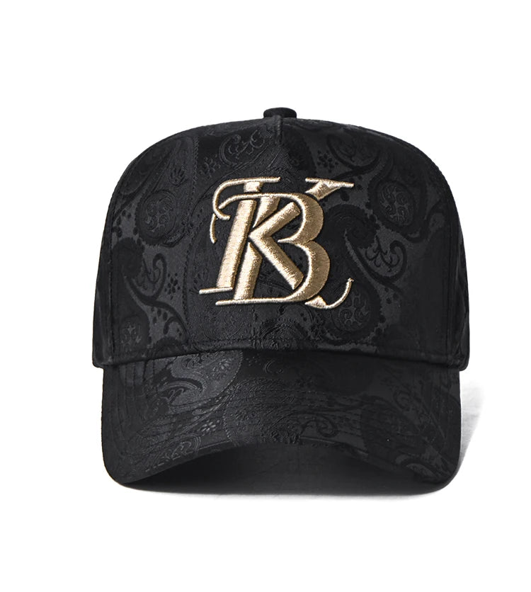Casquette de baseball haute de mode brodée pour homme, imprimé noix de cajou, casquette décontractée d'extérieur, bordure sur le devant, toutes saisons
