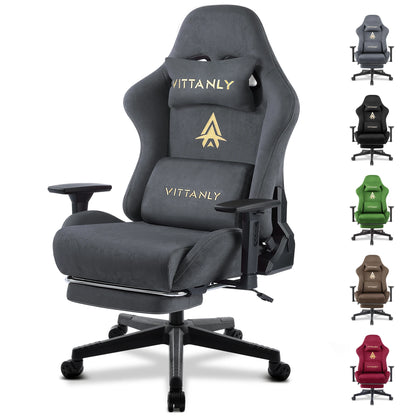 HAPIHAPPY Fashion Gaming Chair Genuine Computer Office Chair with Pocket Spring Cushion Linkage Armrests and Footrest Game Chair