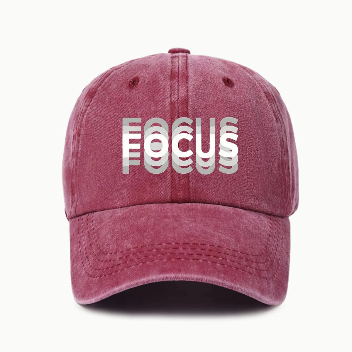 FOCUS Baseballkappe aus gewaschener Baumwolle mit Aufdruck, verstellbar, im klassischen Stil, Sport-Duckbill-Kappe für Damen und Herren
