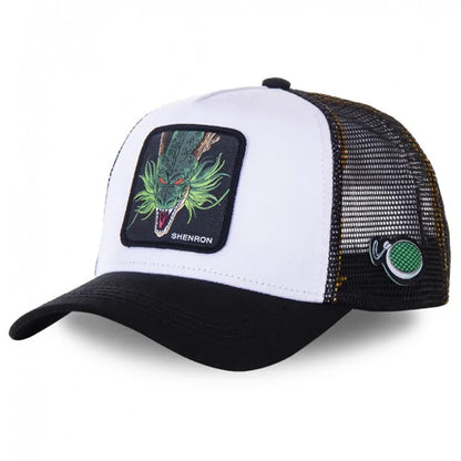 Dragon Ball Son Goku-Kappe, Sommer-Reisekappe mit Schirm, Herren-Kappe mit Stickerei, im Hip-Hop-Stil, Sonnenvisier, verstellbare Trucker-Kappe aus Netzstoff