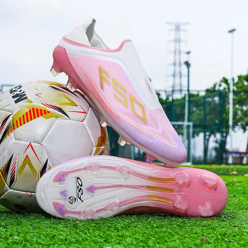 Botas de fútbol para hombre, antideslizantes, para niños, para exterior, zapatillas de fútbol superventas, para partido sobre césped, de alta calidad, con tacos, de caña alta y ligeras