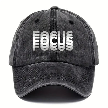 FOCUS Baseballkappe aus gewaschener Baumwolle mit Aufdruck, verstellbar, im klassischen Stil, Sport-Duckbill-Kappe für Damen und Herren