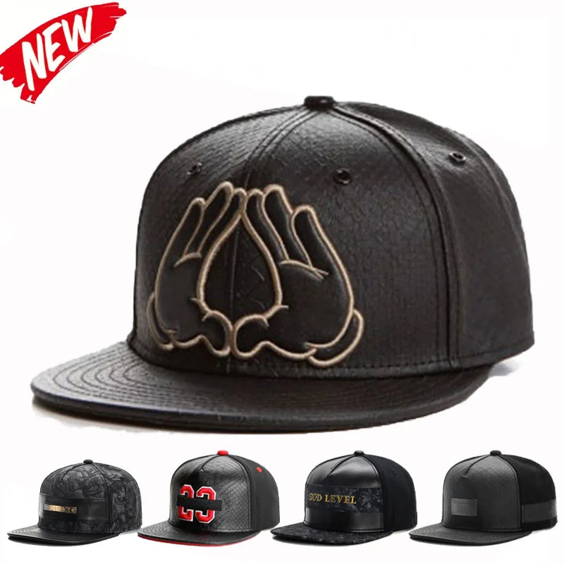 Fashio Brand Leather Cap Baseball Cap for Men Women HipHop Knight Snapback Hat  Kpop Adult Outdoor Casual Designer Gorras Hombre