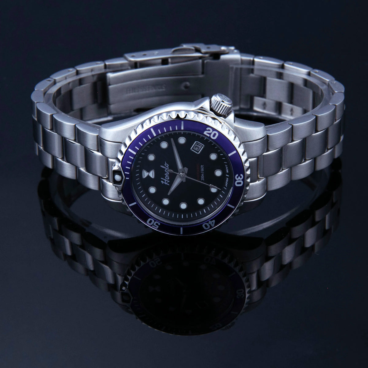 Horolo Women' Watches Japan Solar Movement 30mm Luminous Water Resistant Sapphire stainless steel Luxury Watch Gift For Wife