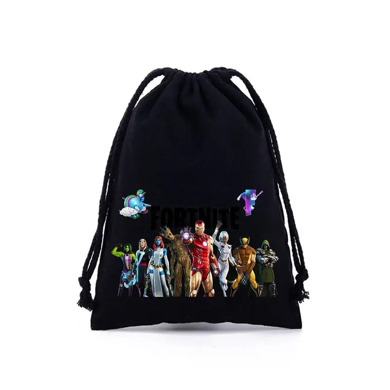 Fortnite Jungen Mädchen Kordelzugbeutel mit Cartoon- und Anime-Print, große Aufbewahrungstasche, Tragetasche, Handtasche, neues süßes Geburtstagsgeschenk