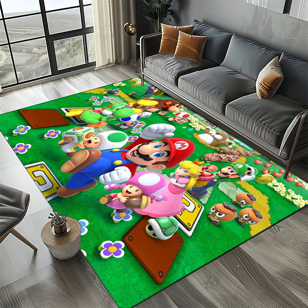 Retro Mario Cartoon  Area Rug,Carpet Rug for Home Living Room Bedroom Sofa Doormat Decor,Kids Play  Floor Mat