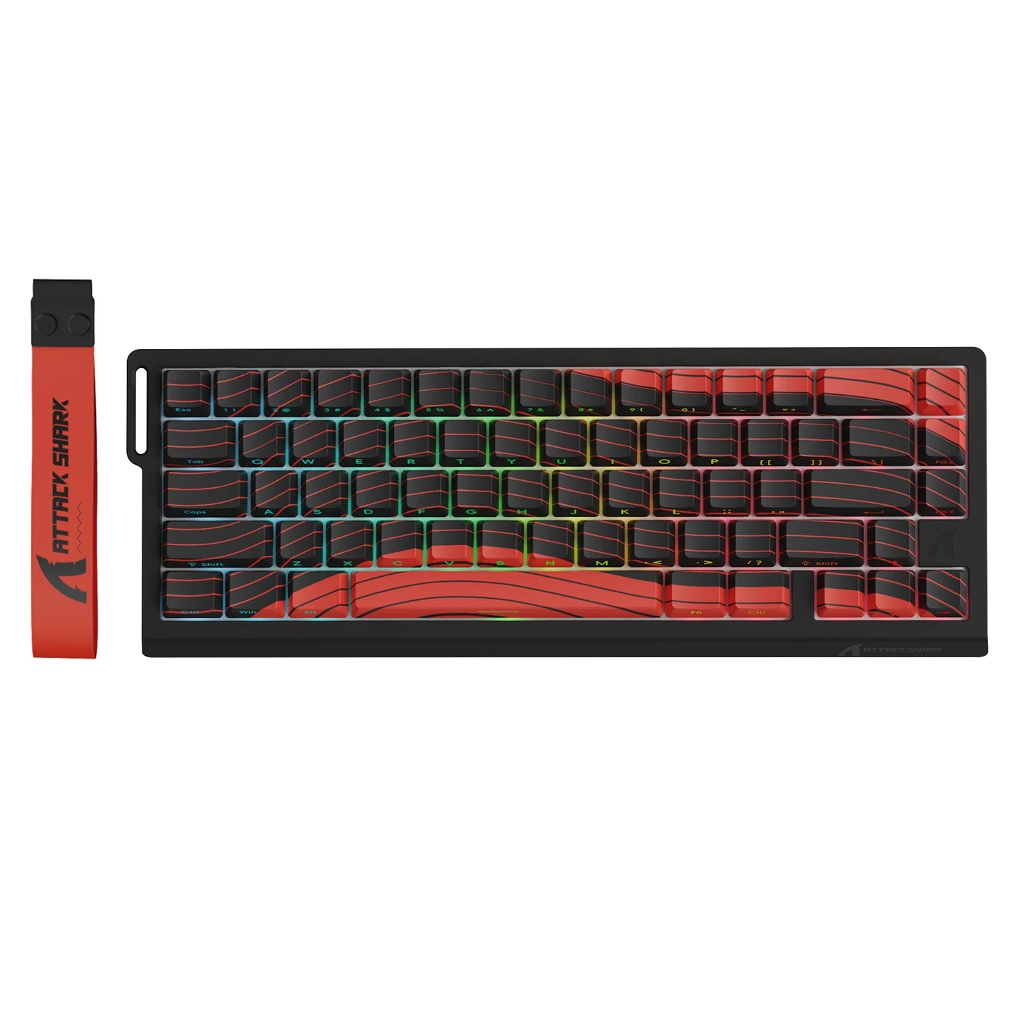 ATTACK SHARK X68PRO HE 60% Wireless Rapid Trigger Gaming Keyboard,Adjustable Actuation,8K,Hall Effect Magnetic Switch,Tri-mode