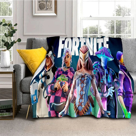 3D-F-Fortnites-Cartoon-Game-Flanelldecke – weiche, warme Kuscheldecke für Schlafzimmer, Wohnzimmer, Bett, Reisen, Camping, Picknick und als Geschenk