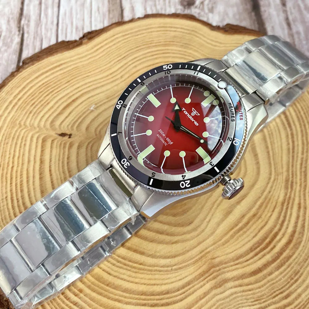 Pilot Watch 200M Water Resistant Mechanical Wristwatch NH35A PT5000 Miyota 8215 Domed Sapphire Glass 120 clicks Bezel Steel Band