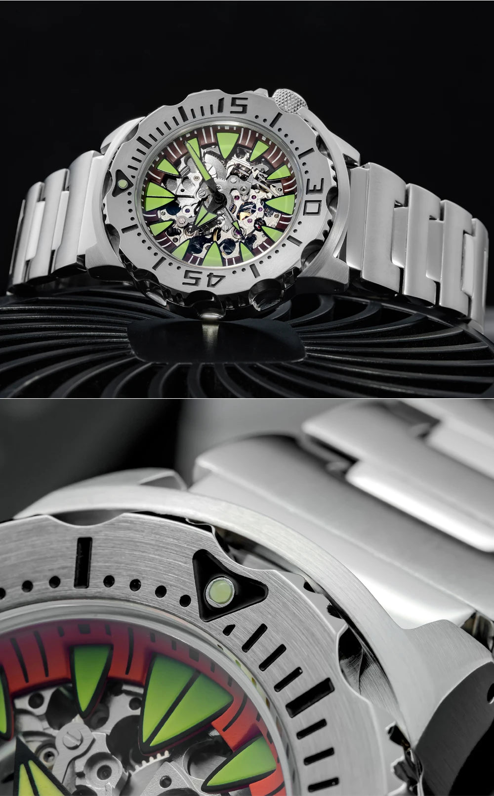 ADDIESDIVE luxury men's skeleton automatic watch sapphire glass BGW9 luminous diver's watch 200m men analog mechanical watches