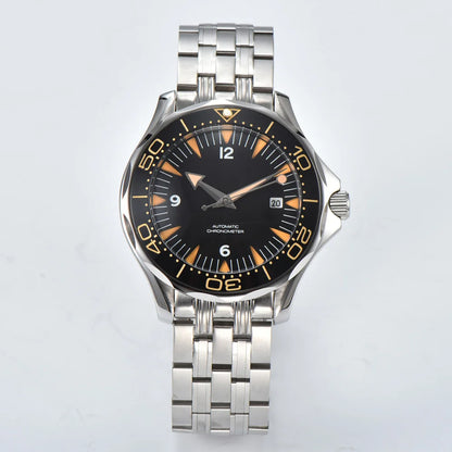 Parnsrpe Nouvelle montre de plongée automatique Miyota 8215 pour homme, sport de luxe, cadran vert, luminescent, verre saphir, date, étanche, bus