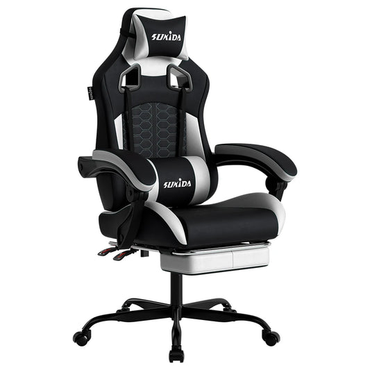 SUKIDA Ergonomic Gaming Chair with Lumbar Support, Adjustable Racing Office Chair, Swivel Executive Chair with Headrest and Armrests