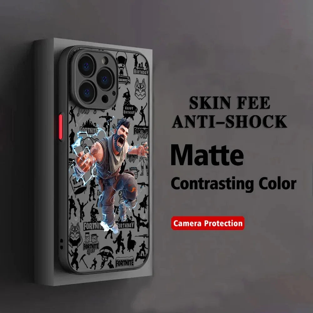 Hot Game F-Fortnites Phone Case For Oppo A6 A5 A5x A59 A98 A38 A58 A78 A76 A57 A17 A55 A94 A74 A54 A16K A16 Pro 5G Matte Cover