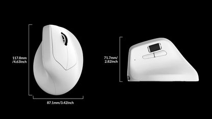 Keychron M5 безжична ергономична мишка, оптична, 8K Polling Rate, 2.4GHz и Bluetooth, Type-C, 3950 сензор