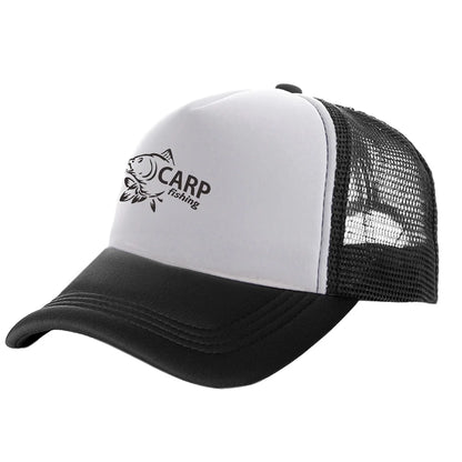 Karpfen-Fischer-Trucker-Caps für Herren – Lustige Angel-Motive – Bedruckte Baseball-Kappe – Coole Sommer-Unisex-Mesh-Kappen MZ-169