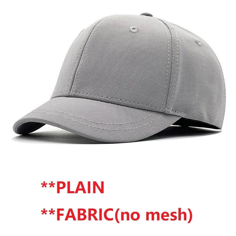 Big Head Hat Back Closed 5cm Short Brim Baseball Cap for Men Mesh Fitted Caps Stretchy Full Closed Caps 56-60cm 61-65cm