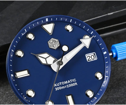 San Martin New 40-44mm Luxury Men's Diver Watch, Classic High Quality NH35 YN55 Automatic Mechanical, Sapphire, BGW-X1, 20Bar