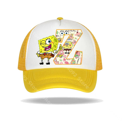 Casquette de baseball Bob l'éponge pour enfants et adultes, imprimé lettres, chapeaux de soleil, anime, dessin animé, casquettes à visière réglable, chapeau décontracté d'été, nouveauté