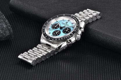 PAGANI DESIGN 2026 New Meteorite pattern dial Luxury Quartz Watch For Men Speed Sport Chronograph AR Sapphire crystal Wristwatch