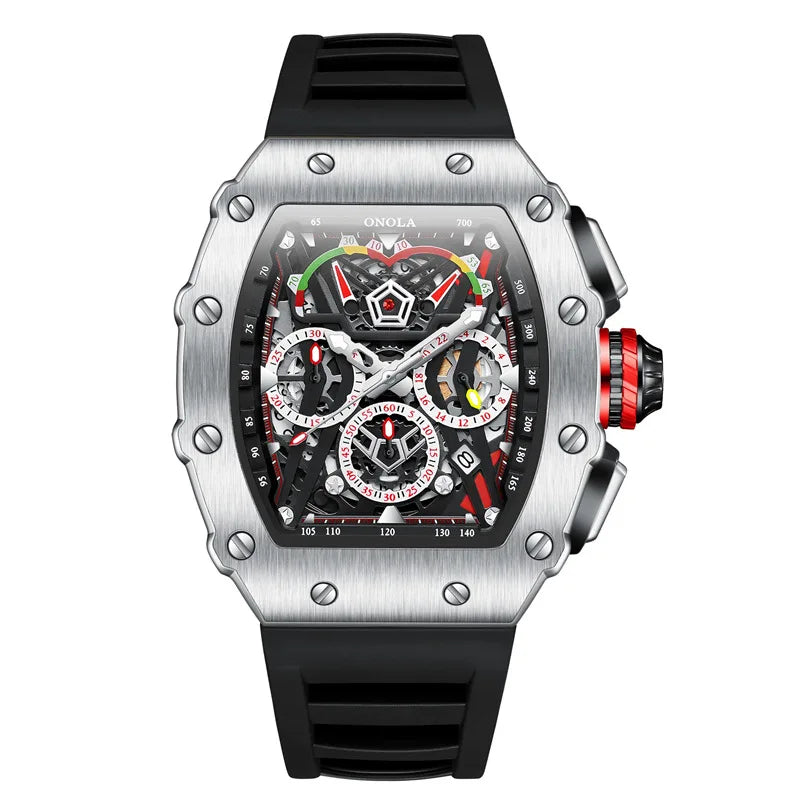 ONOLA 6827 Fashion Sports Quartz Men's Watch Waterproof Luminous Calendar Chronograph Watches for Men Relogios Masculino Часы