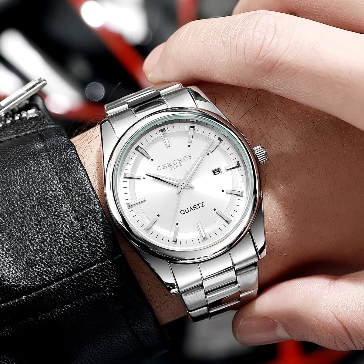 CHRONOS Luxury Quartz Watch for Men Waterproof Date Luminous Wristwatch Stainless Steel Men's Watches Male Clock Sports Reloj