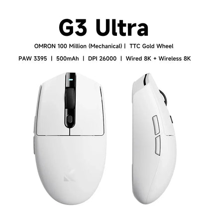 MCHOSE G3 Ultra Wireless Gaming Tri-Mode Mouse PAW3395 26000DPI 8K Polling Rate 64g Ultra-Lightweight Office Mouse