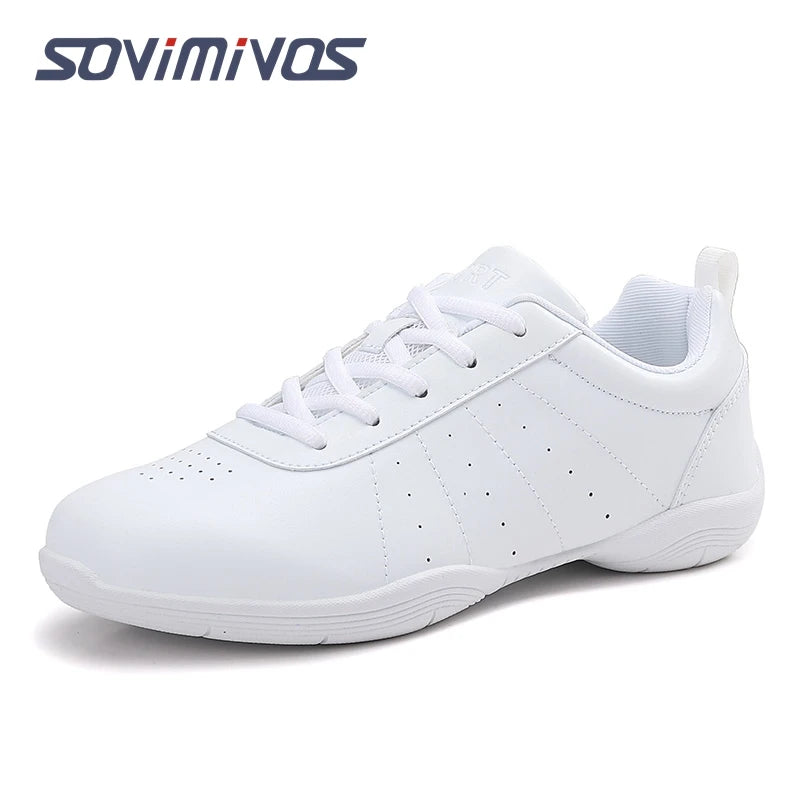 Zapatillas de baile para mujer, zapatillas deportivas planas y ligeras, zapatillas de gimnasia aeróbica de competición, zapatillas deportivas para fitness, zapatillas de baile blancas.