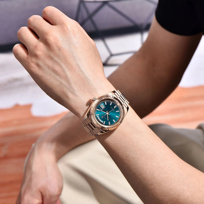 PAGANI DESIGN 2026 New Rose Gold Blue DD40 Luxury Automatic Watch Men Mechanical Wristwatch Mens Sapphire glass Waterproof Watch