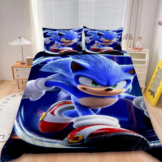 2/3pcs Sonic Duvet Cover Kids Bedding Set Comforter Cover Set for Bedroom Decor Teens Children Gifts single double bed