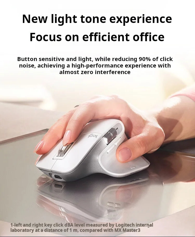 Logitech MX Master 3S Wireless Bluetooth Mouse, Business Office Softtone Mouse, Ergonomic Business Office Mouse