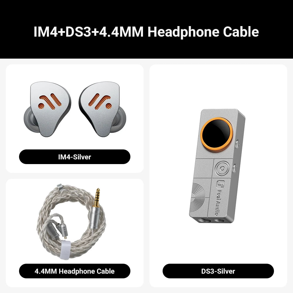 Fosi Audio IM4 HiFi Wired Earphones Open-Back Dynamic Driver IEM Headphones for Music Monitoring, Gaming & Professional Audio