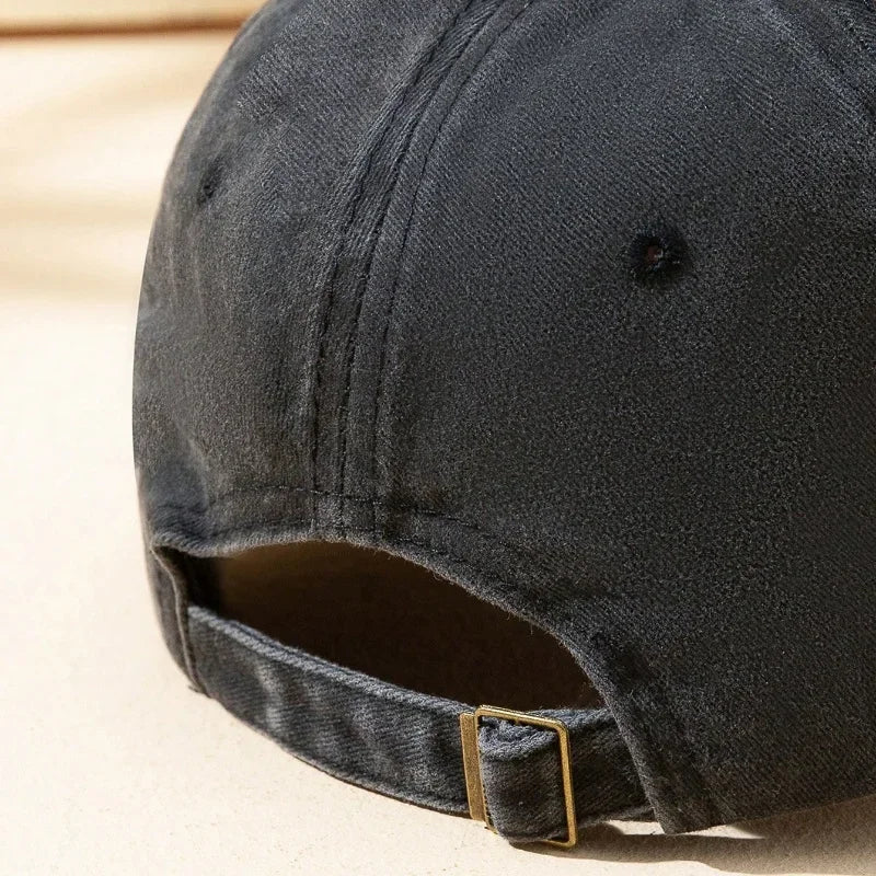 FOCUS Baseballkappe aus gewaschener Baumwolle mit Aufdruck, verstellbar, im klassischen Stil, Sport-Duckbill-Kappe für Damen und Herren