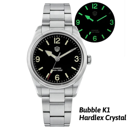 Watchdives WD1960S V2 36Mm Vintage Cream Man Watches VH31 Sweep Seconds Quartz Watch Bubble K1 Sapphire Luminous Stainless Steel