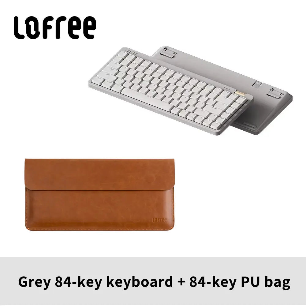 Lofree Flow Lite Wireless Mechanical Keyboard&PU Bag Lighter&Silenter POM Switch 2.4G Bluetooth&Wired Office Typing Gasket 84key