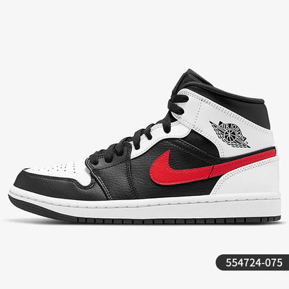 Nike genuine AIR JORDAN 1 men's mid top cushioned sports basketball shoes 554724-075