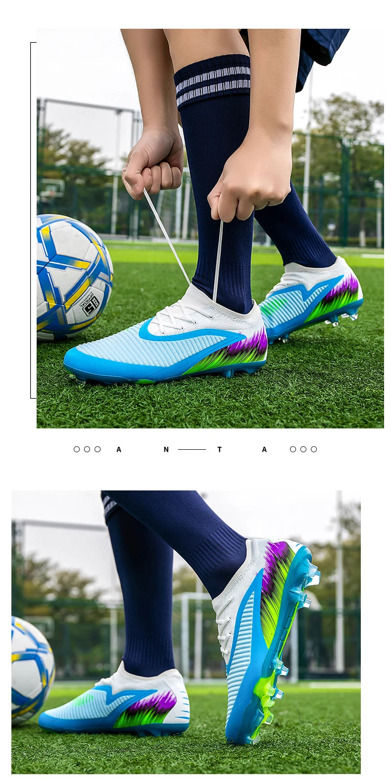 New Men Football Boots Training Ultralight Outdoor Drop Shipping Soccer Shoes Cleats Shoes Soccer Long Spikes FG Non-Slip