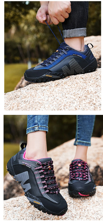 Scarpe da alpinismo da uomo in vera pelle per sport all'aria aperta, antiscivolo, da alpinismo ed escursionismo, scarpe traspiranti da turismo