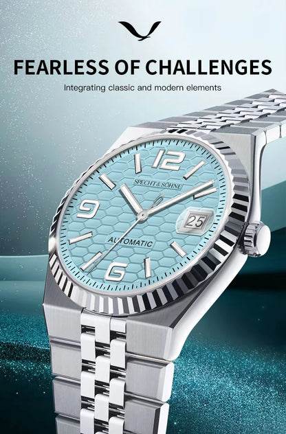 Specht & Söhne New Mens Watches Miyota 8215 Automatic Mechanical Wristwatches Stainless Steel Watch Relogio Masculino 37MM
