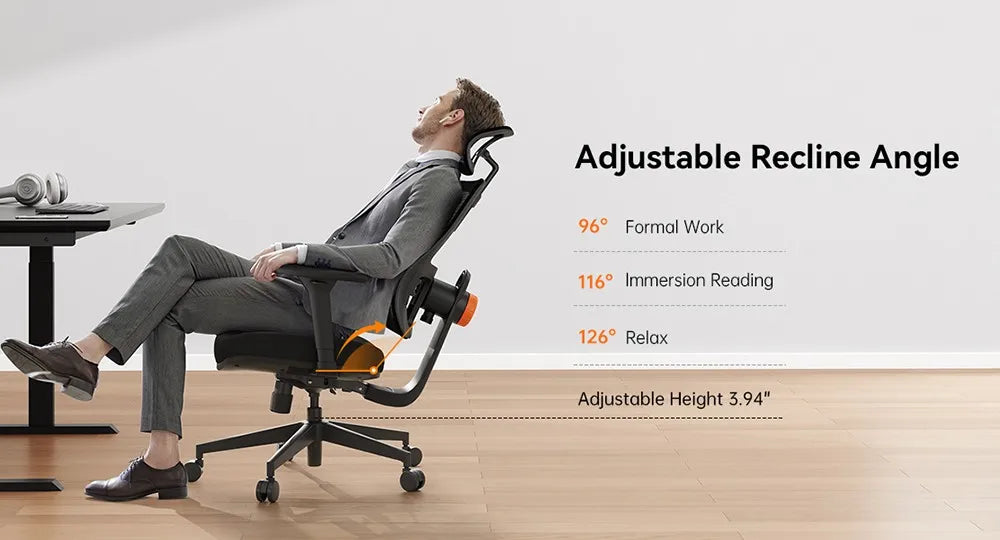 NEWTRAL Ergonomic Office Chair, Auto-Following Backrest, Adaptive Lower Back Support, Adjustable Headrest Seat Depth Computer Chair