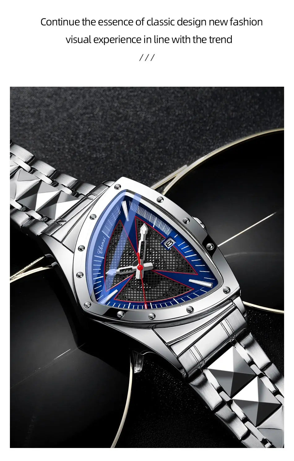CHENXI Fashion Men's Watch Quartz Wristwatch Casual Hollow Triangle Watch Luxury Men's Gift Clock  Relojes Para
