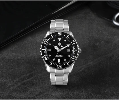 San Martin New 40-44mm Luxury Men's Diver Watch, Classic High Quality NH35 YN55 Automatic Mechanical, Sapphire, BGW-X1, 20Bar