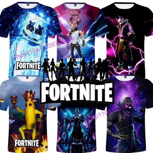 Banana Peely T-Shirt Damen-Tee Kinder F-Fortnite T-Shirt für Herren mit 3D-Druck, Battle-Royale-Game-Sommertop, Geburtstagsgeschenke
