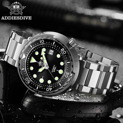 ADDIESDIVE Man Diving Watch 300M Waterproof C3 Super Luminous Sapphire Glass Calendar Automatic Mechanical Watches Reloj hombre