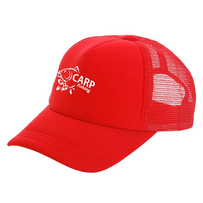 Karpfen-Fischer-Trucker-Caps für Herren – Lustige Angel-Motive – Bedruckte Baseball-Kappe – Coole Sommer-Unisex-Mesh-Kappen MZ-169