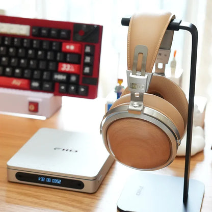 FiiO FT1 Professional Wired HiFi Monitor Headphones – North American Walnut Over-Ear Dynamic Stereo Headset with Leather & Metal Build